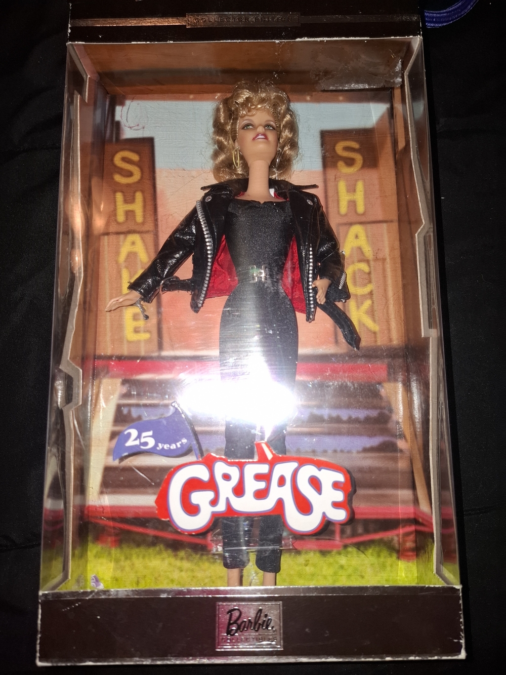 Barbie Black Faux Leather Jacket with Red Lining
